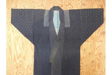 江戸〜明治期　時代物　刺子　野良着(半纏、刺し子、鉄砲袖、古布、藍染、ジャパンビンテージ、ヴィンテージ、古着物)(R-070925)