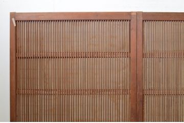 アンティーク建具　上品な佇まいが魅力の裏障子付き格子戸4枚セット(引き戸、障子戸、ガラス帯戸)(R-070927)