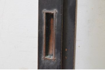 アンティーク建具　富山産　漆塗り　和モダンな空間作りにおすすめの上質な幅広ガラス戸2枚セット(引き戸、ガラス戸)(R-070931)