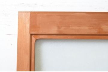 ビンテージ建具　シンプルなデザインが取り入れやすい上質な大判ガラス戸2枚セット(引き戸、ヴィンテージ)(R-070933)