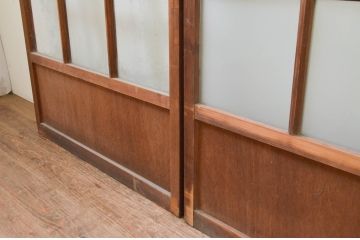 アンティーク建具　どこか懐かしい雰囲気漂うガラス戸4枚セット(引き戸)(R-070934)