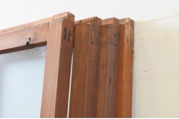 アンティーク建具　どこか懐かしい雰囲気漂うガラス戸4枚セット(引き戸)(R-070934)