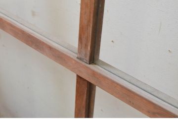 アンティーク建具　レトロな雰囲気漂うガラス戸2枚セット(引き戸)(R-070935)