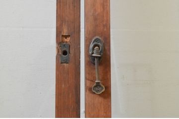 アンティーク建具　レトロな雰囲気漂うガラス戸2枚セット(引き戸)(R-070935)