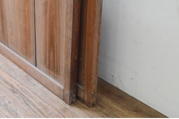 アンティーク建具　レトロな雰囲気漂うガラス戸2枚セット(引き戸)(R-070935)