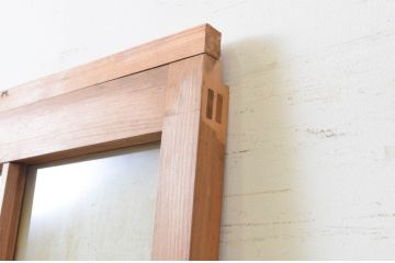 アンティーク建具　どこか懐かしい雰囲気漂う幅狭ガラス戸1枚(引き戸)(R-070936)