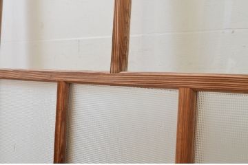 アンティーク建具　大正ロマンの雰囲気漂うガラス戸2枚セット(引き戸)(R-070939)