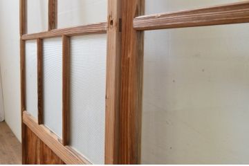アンティーク建具　大正ロマンの雰囲気漂うガラス戸2枚セット(引き戸)(R-070939)