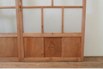 アンティーク建具　大正ロマンの雰囲気漂うガラス戸2枚セット(引き戸)(R-070939)