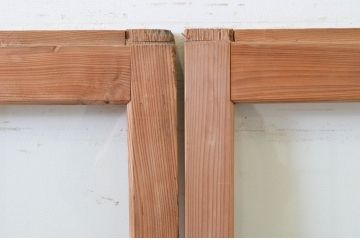 アンティーク建具　大正ロマンの雰囲気漂うガラス戸2枚セット(引き戸)(R-070939)