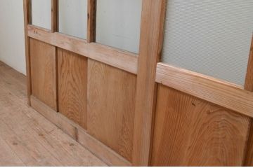 アンティーク建具　大正ロマンの雰囲気漂うガラス戸2枚セット(引き戸)(R-070939)