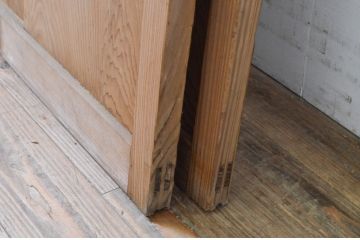 アンティーク建具　大正ロマンの雰囲気漂うガラス戸2枚セット(引き戸)(R-070939)