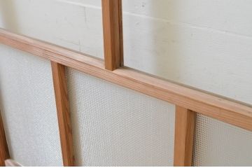 アンティーク建具　大正ロマンの雰囲気漂うガラス戸2枚セット(引き戸)(R-070940)