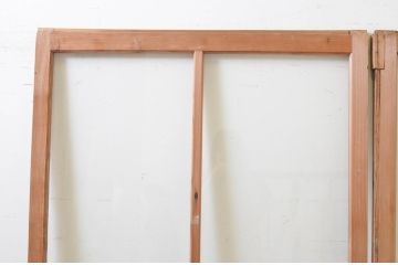 アンティーク建具　大正ロマンの雰囲気漂うガラス戸2枚セット(引き戸)(R-070940)