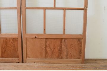 アンティーク建具　大正ロマンの雰囲気漂うガラス戸2枚セット(引き戸)(R-070940)