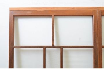 アンティーク建具　大正ロマン　懐かしい雰囲気漂うガラス戸2枚セット(引き戸)(R-070941)