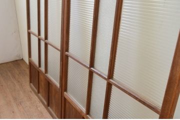 アンティーク建具　大正ロマン　懐かしい雰囲気漂うガラス戸2枚セット(引き戸)(R-070941)