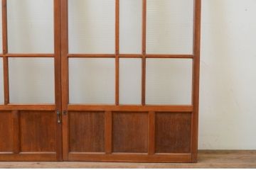 アンティーク建具　大正ロマン　懐かしい雰囲気漂うガラス戸2枚セット(引き戸)(R-070941)
