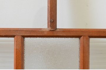 アンティーク建具　大正ロマン　懐かしい雰囲気漂うガラス戸2枚セット(引き戸)(R-070941)