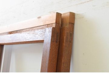 アンティーク建具　大正ロマン　懐かしい雰囲気漂うガラス戸2枚セット(引き戸)(R-070941)