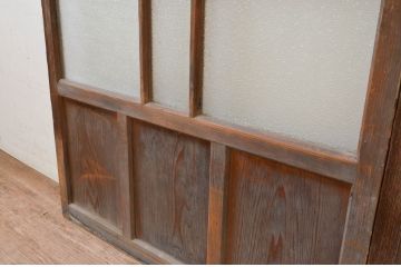 アンティーク建具　どこか懐かしい雰囲気漂うガラス戸2枚セット(引き戸)(R-070942)
