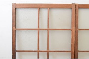 アンティーク建具　どこか懐かしい雰囲気漂うガラス戸2枚セット(引き戸)(R-070942)