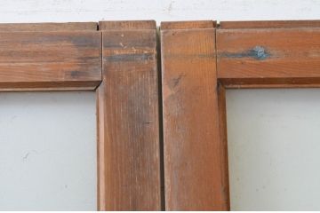 アンティーク建具　ペイント仕上げ限定　上手物!!　大正ロマンの雰囲気漂う古いナラ材のガラス戸2枚セット(引き戸)(R-070943)