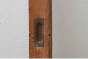 アンティーク建具　ペイント仕上げ限定　上手物!!　大正ロマンの雰囲気漂う古いナラ材のガラス戸2枚セット(引き戸)(R-070943)