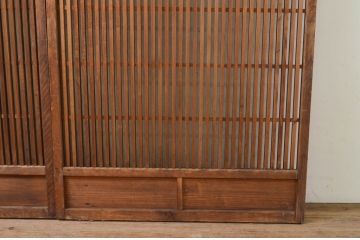 アンティーク建具　上手物!!　和モダンな空間づくりにおすすめの荒格子戸2枚セット(引き戸)(R-070944)