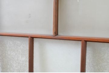 アンティーク建具　大正ロマン　ノスタルジックな雰囲気を醸し出すガラス戸2枚セット(引き戸)(R-070945)