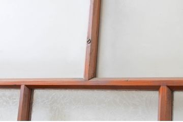 アンティーク建具　大正ロマン　ノスタルジックな雰囲気を醸し出すガラス戸2枚セット(引き戸)(R-070945)