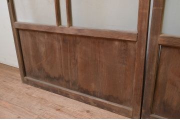アンティーク建具　大正ロマン　ノスタルジックな雰囲気を醸し出すガラス戸2枚セット(引き戸)(R-070946)