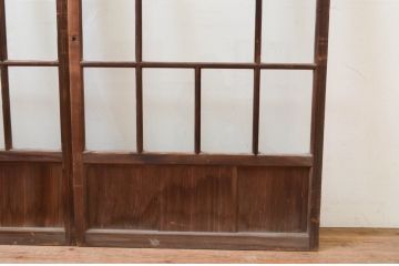 アンティーク建具　大正ロマンの雰囲気漂うガラス戸2枚セット(引き戸)(R-070948)