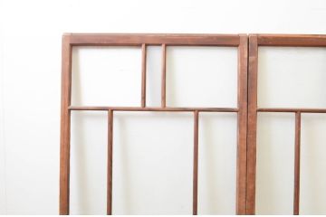 アンティーク建具　大正ロマンの雰囲気漂うガラス戸2枚セット(引き戸)(R-070948)