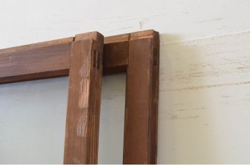 アンティーク建具　大正ロマンの雰囲気漂うガラス戸2枚セット(引き戸)(R-070948)