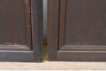 アンティーク建具　大正ロマン　和の空間を演出するガラス戸2枚セット(引き戸、格子戸)(R-070949)