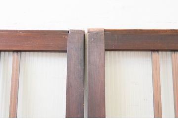 アンティーク建具　大正ロマン　和の空間を演出するガラス戸2枚セット(引き戸、格子戸)(R-070949)