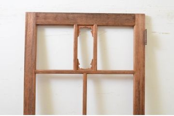 アンティーク建具　大正ロマン　木枠デザインがおしゃれなドア1枚(木製扉)(R-070952)