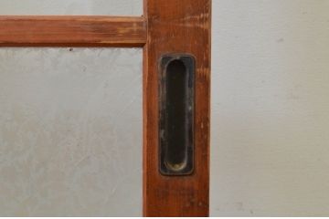 アンティーク建具　大正ロマン　ノスタルジックな雰囲気を演出する幅狭ガラス戸2枚セット(引き戸)(R-070953)