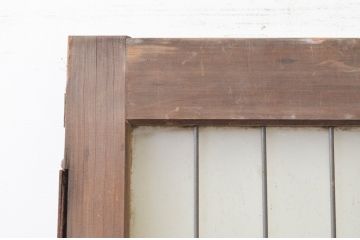 アンティーク建具　重厚感ある佇まいが目を惹く鉄格子入りガラスドア1枚(木製扉、玄関ドア)(R-070954)
