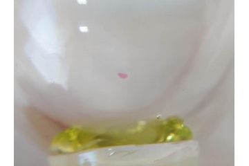 明治〜大正期　当時物　棗型(なつめ形)　可愛らしい色合いがおしゃれな雰囲気溢れる三色氷コップ(ウランガラス、グラス、和ガラス、乳白ぼかし)(R-070958)
