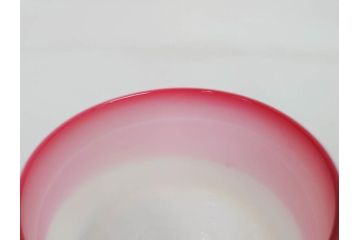 明治〜大正期　当時物　棗型(なつめ形)　可愛らしい色合いがおしゃれな雰囲気溢れる三色氷コップ(ウランガラス、グラス、和ガラス、乳白ぼかし)(R-070959)