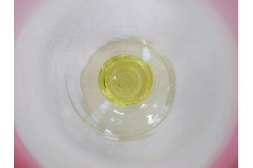 明治〜大正期　当時物　棗型(なつめ形)　可愛らしい色合いがおしゃれな雰囲気溢れる三色氷コップ(ウランガラス、グラス、和ガラス、乳白ぼかし)(R-070959)