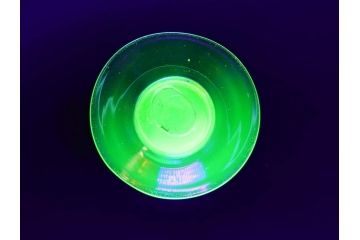 明治〜大正期　当時物　棗型(なつめ形)　可愛らしい色合いがおしゃれな雰囲気溢れる三色氷コップ(ウランガラス、グラス、和ガラス、乳白ぼかし)(R-070959)