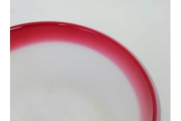 明治〜大正期　当時物　棗型(なつめ形)　可愛らしい色合いがおしゃれな雰囲気溢れる三色氷コップ(ウランガラス、グラス、和ガラス、乳白ぼかし)(R-070960)