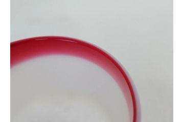 明治〜大正期　当時物　棗型(なつめ形)　可愛らしい色合いがおしゃれな雰囲気溢れる三色氷コップ(ウランガラス、グラス、和ガラス、乳白ぼかし)(R-070960)