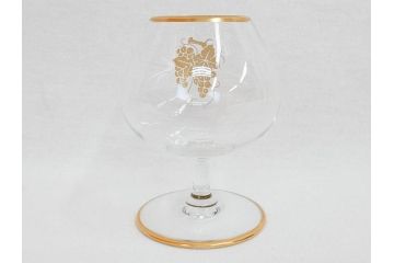 フランス　Baccarat　オールドバカラ　ブドウ模様　金彩　Armagnac　アルマニャック　ブランデー　ゴールドのデザインが高級感を高めるグラス2客セット(葡萄、ぶどう、ワイン、冷酒、梅酒、フルレッドクリスタルガラス)(R-070961)