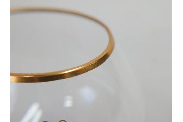 フランス　Baccarat　オールドバカラ　ブドウ模様　金彩　Armagnac　アルマニャック　ブランデー　ゴールドのデザインが高級感を高めるグラス2客セット(葡萄、ぶどう、ワイン、冷酒、梅酒、フルレッドクリスタルガラス)(R-070961)