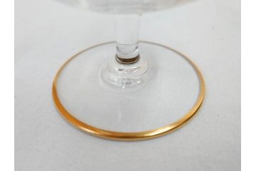 フランス　Baccarat　オールドバカラ　ブドウ模様　金彩　Armagnac　アルマニャック　ブランデー　ゴールドのデザインが高級感を高めるグラス2客セット(葡萄、ぶどう、ワイン、冷酒、梅酒、フルレッドクリスタルガラス)(R-070961)