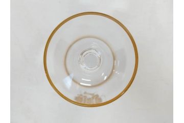 フランス　Baccarat　オールドバカラ　ブドウ模様　金彩　Armagnac　アルマニャック　ブランデー　ゴールドのデザインが高級感を高めるグラス2客セット(葡萄、ぶどう、ワイン、冷酒、梅酒、フルレッドクリスタルガラス)(R-070961)